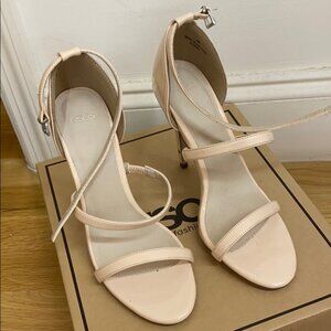 Asos nude patent heeled sandals